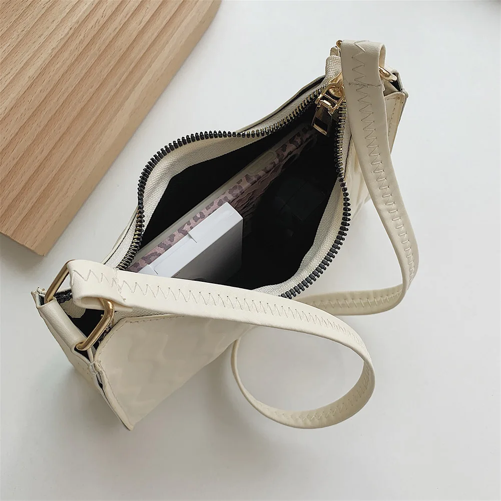 

Pleated Embossed Small Shoulder Bags For Women 2021 Soft PU Leather Underarm Bags Female Handbags And Purses Bolsa Feminina