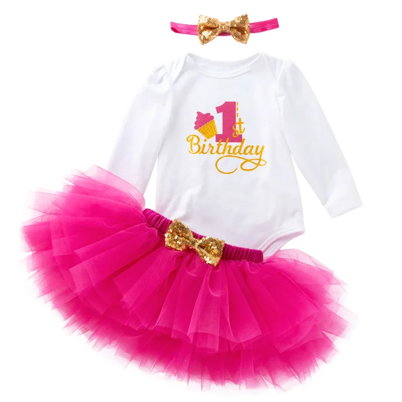 

New Girl Skirt Suit Cute Cartoon Fluffy Princess Dress Hot Sale Long Sleeve and Mesh Skirt Two Piece Suit 0-1 Year Old Baby