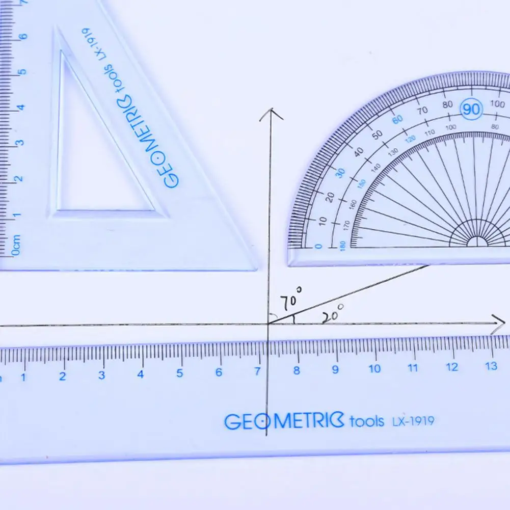 

Rulers 4Pcs Drawing Measurement Math Geometry Triangle Ruler Straightedge Protractor Office School Supplies