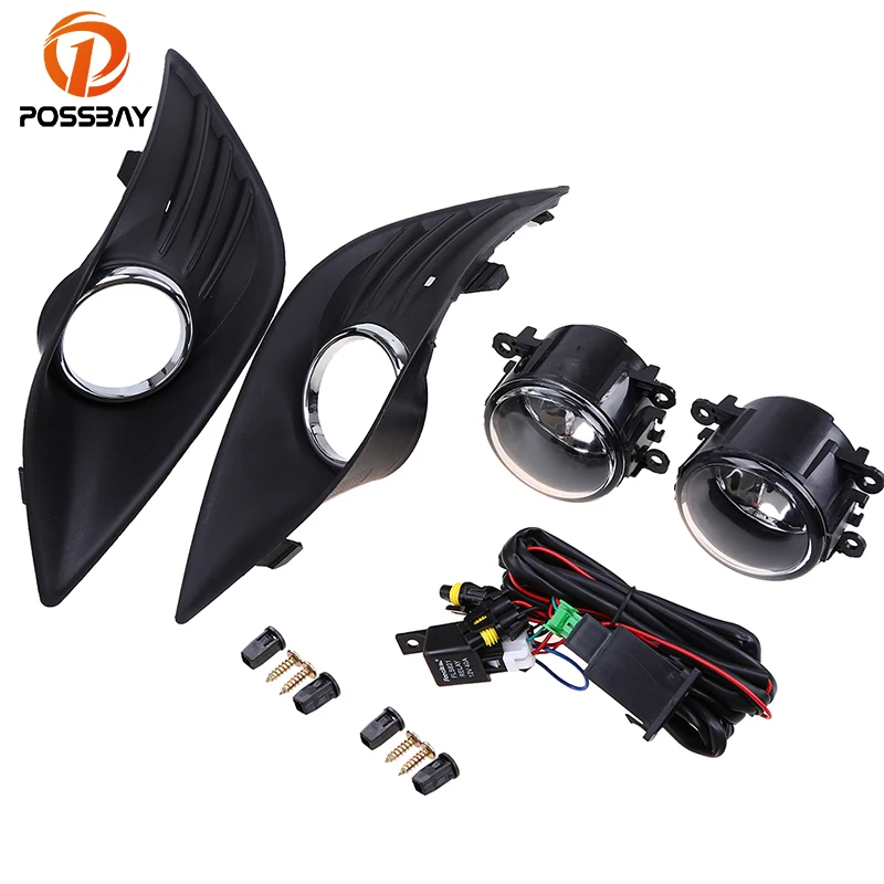 Передние противотуманные фары POSSBAY + комплект крышек для решетки радиатора H11 12 В
