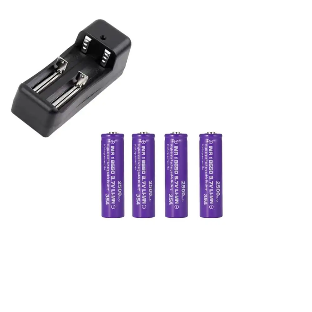 4 battery 2 slots Vtc6 3,7 V 2500Mah литий-ионная аккумуляторная батарея 18650 для sony Us18650 C6 30A электронная сигарета мод+ 18650 зарядное устройство для Devilkin 225W TC - Цвет: 4 battery 2 slots