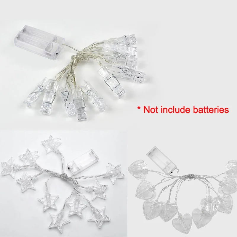 Светодиодная Праздничная гирлянда с зажимом для фотосъемки Декоративная на