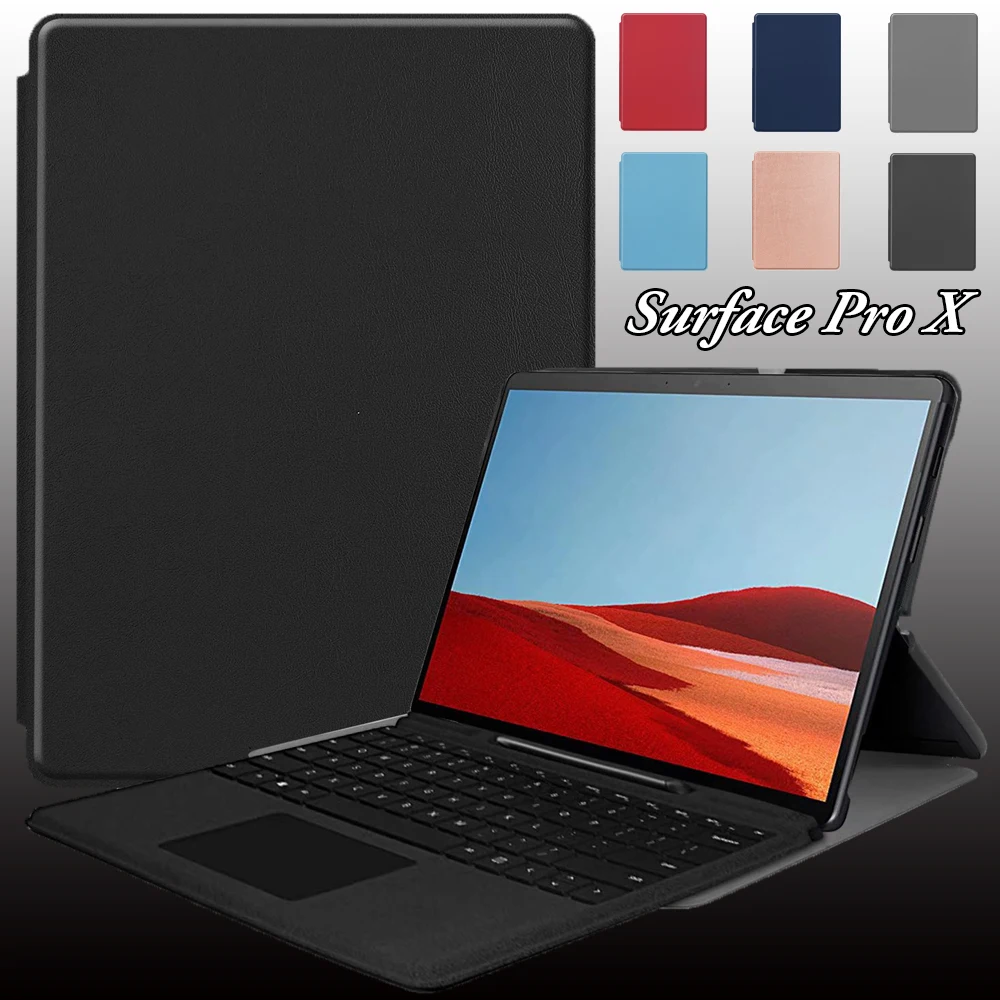Простой защитный чехол-книжка с подставкой для Microsoft Surface Pro X | Компьютеры и офис