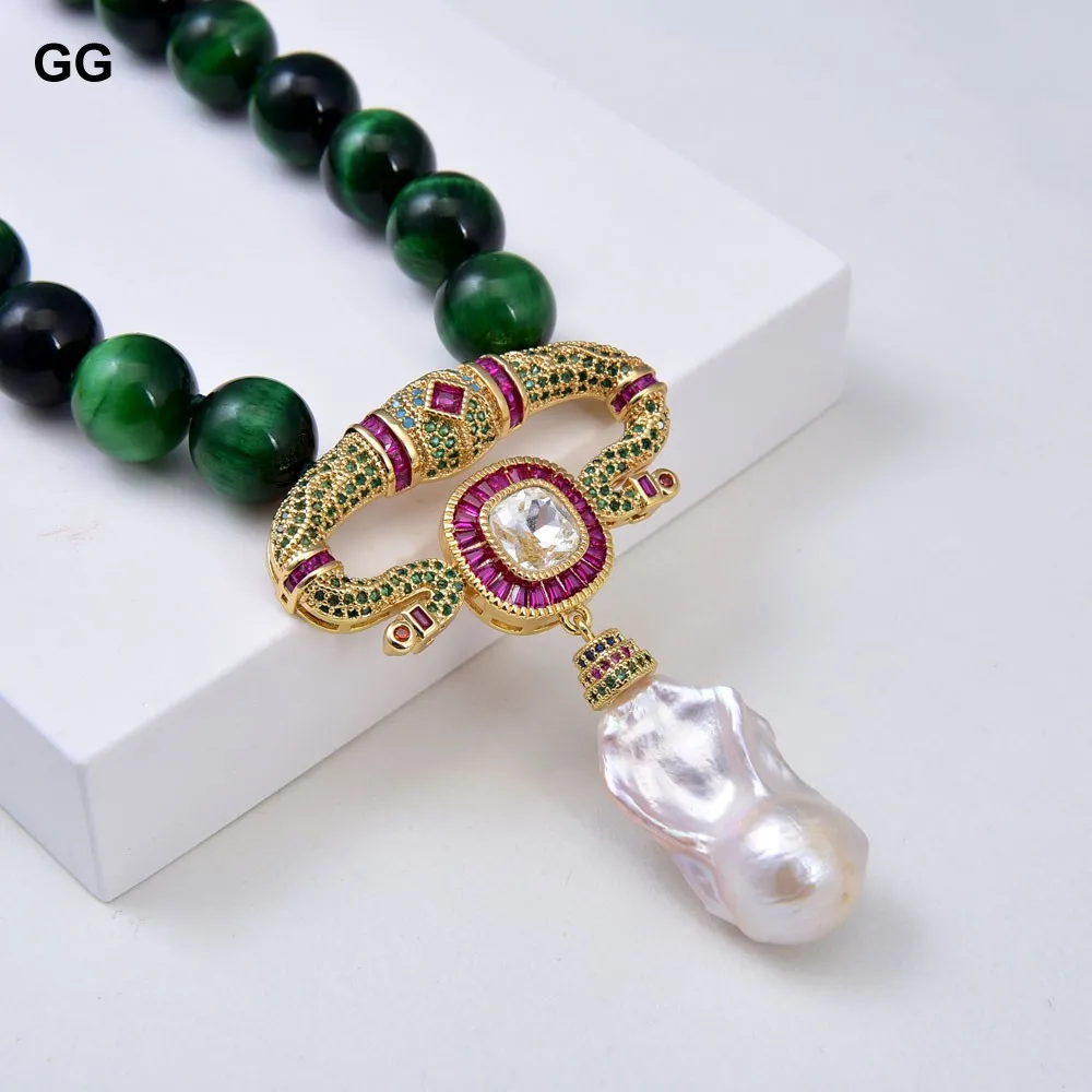 Ожерелье женское с круглой подвеской тигровый глаз 18/12 мм | Украшения и