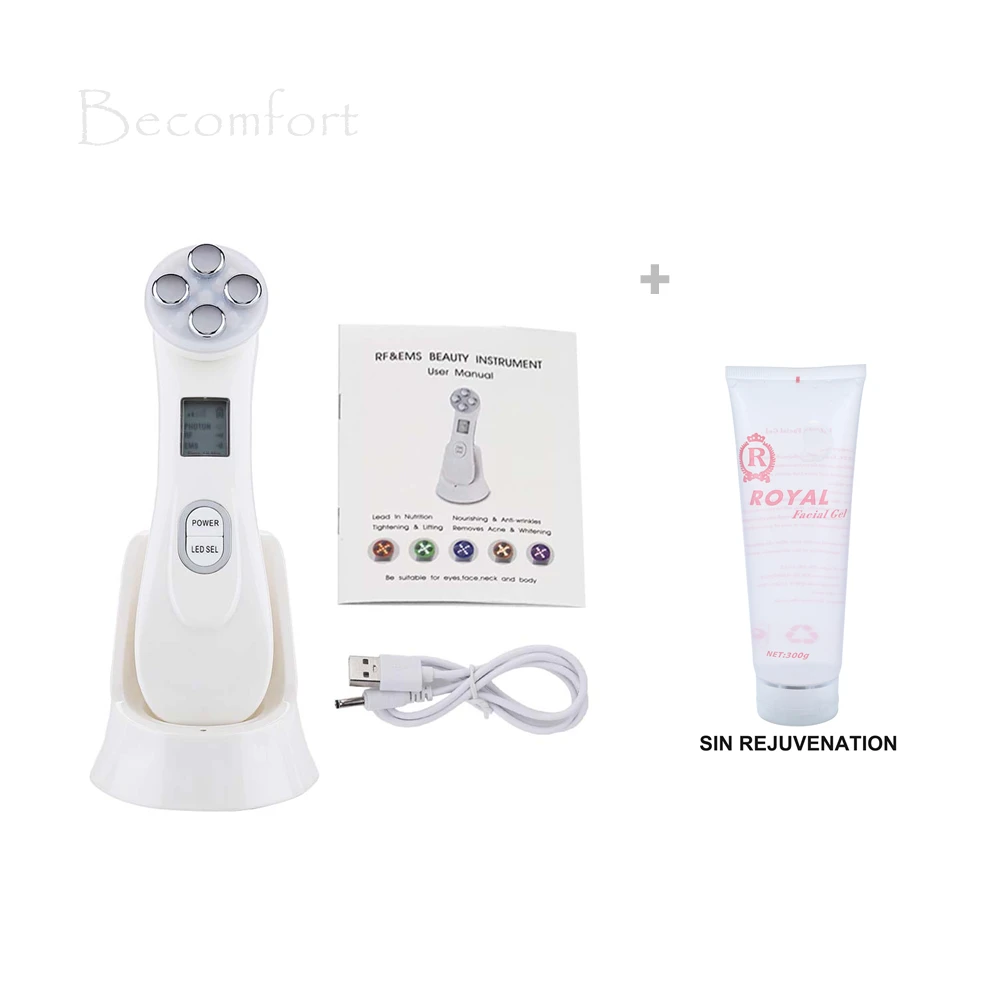 Светодиодный фотон для омоложения кожи лица морщинка 5 в 1 RF & EMS радио мезотерапия
