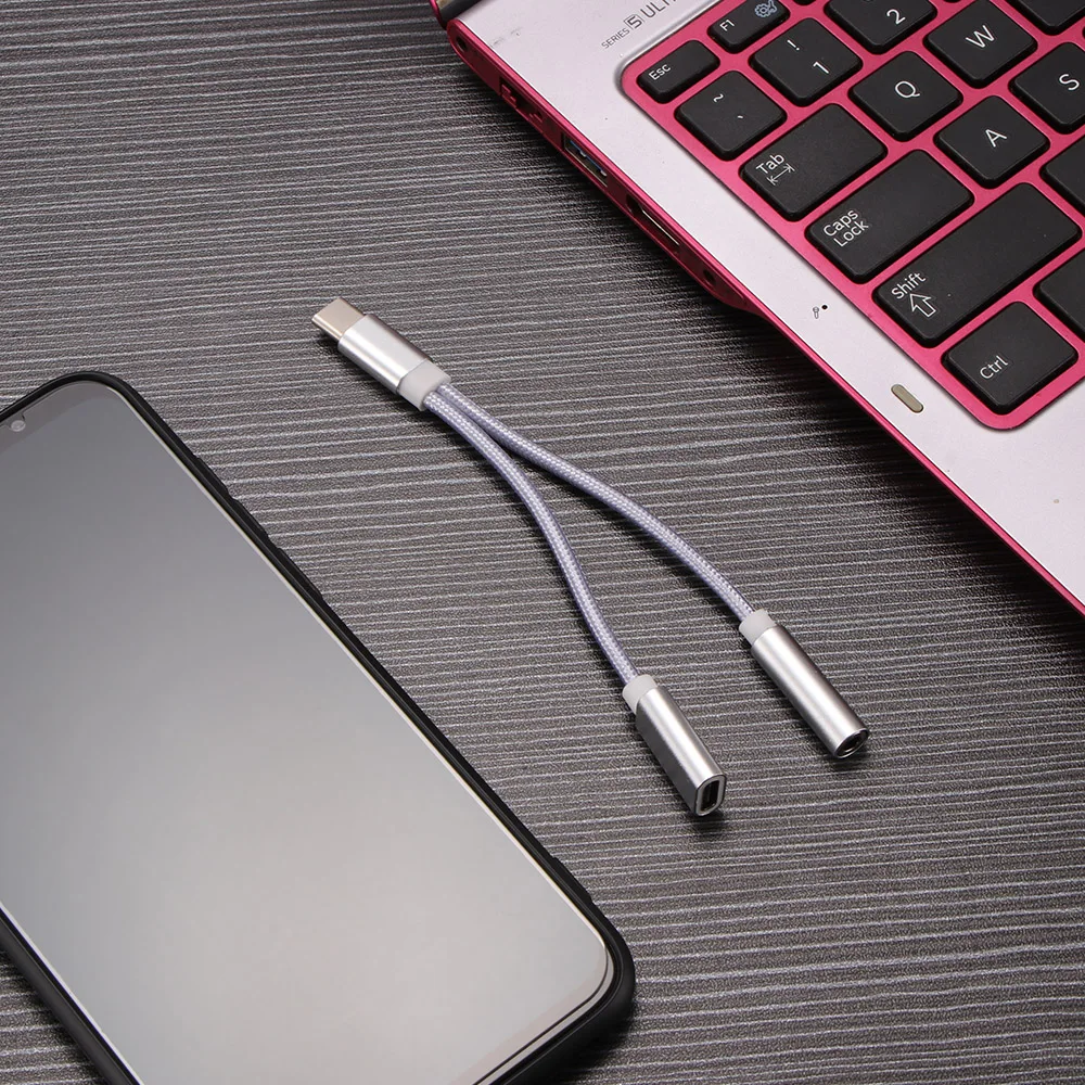 Зарядный кабель 2 в 1 USB Type-C Переходник 3 5 мм аудио для наушников Xiaomi адаптер Huawei P20