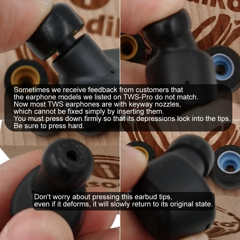 Наушники misodiko TWS Pro из пены с эффектом памяти насадки для креативного Outlier Air Gold/ JBL