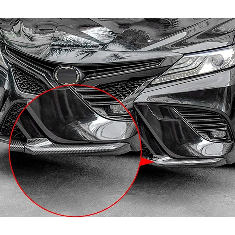 

Car ABS Carbon Fiber Front Bumper Lip Splitter Spoiler Cover Trim Protector for Toyota Camry SE XSE 2018-2020