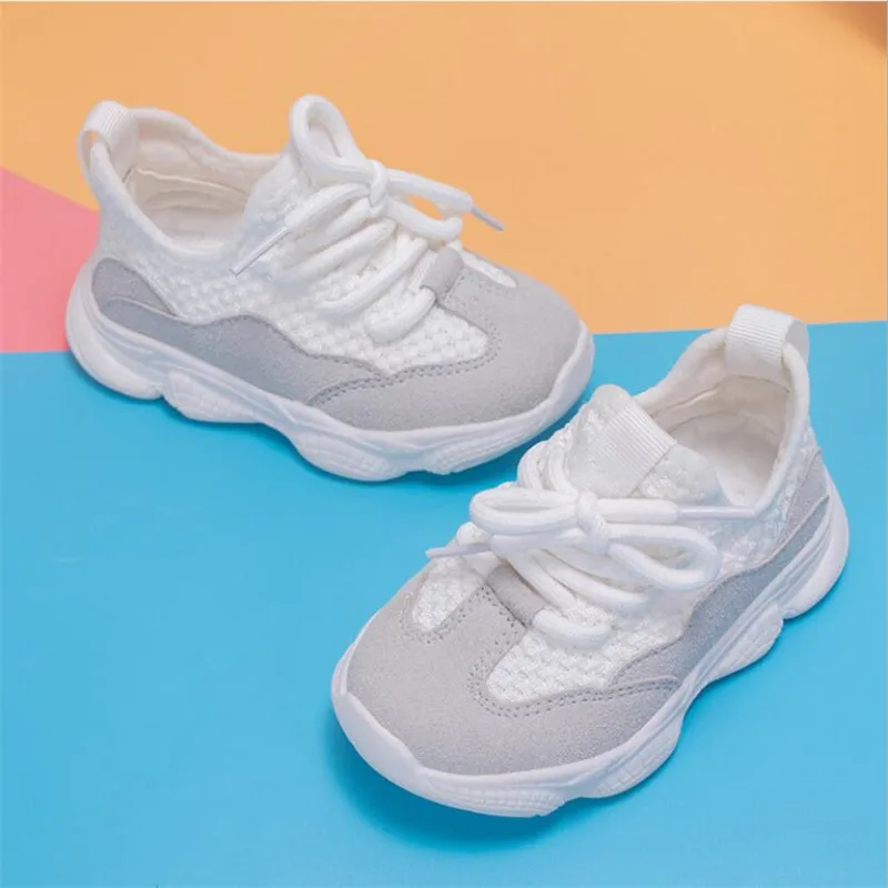 2021 Children Shoes Spring Autumn Fashion Sport Girls Soft Breathable Running Boys Sneakers Pink Black White Kids Shoe | Детская одежда