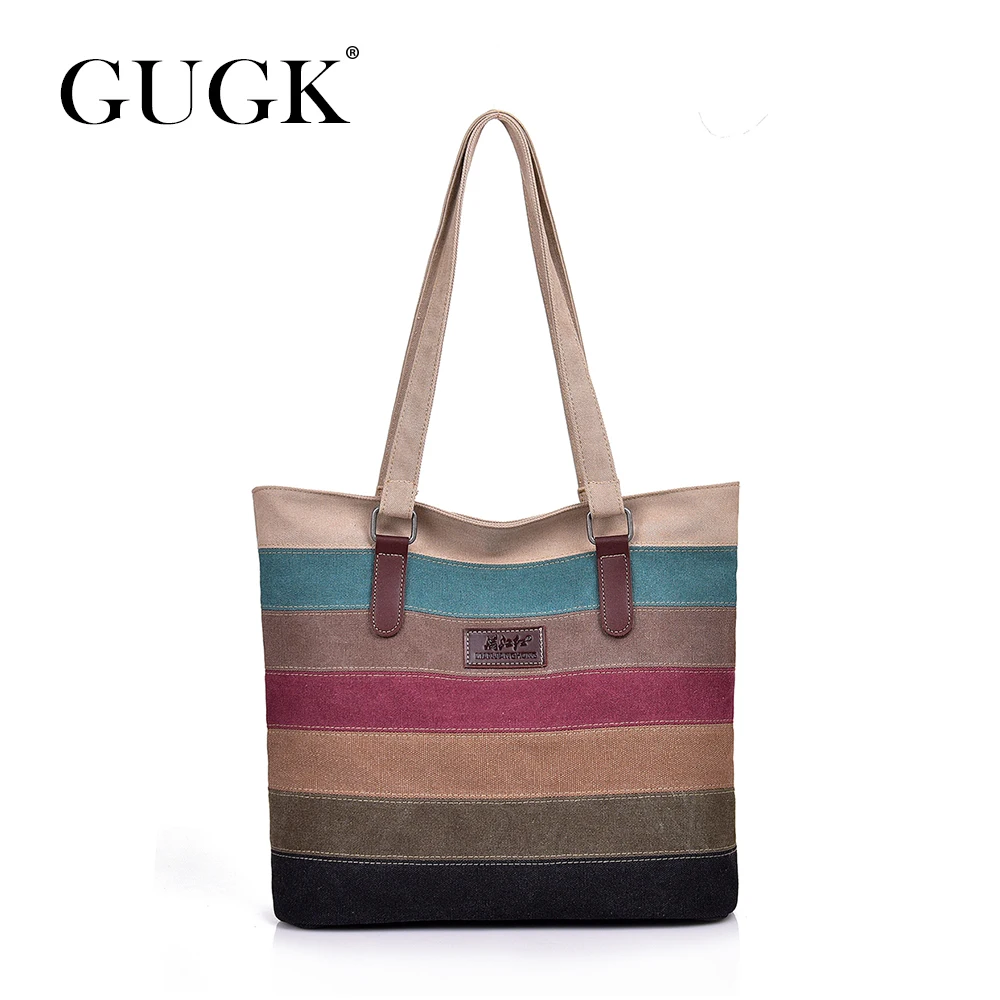 Сумка женская холщовая в полоску на молнии с карманом молнии|Сумки ручками| |