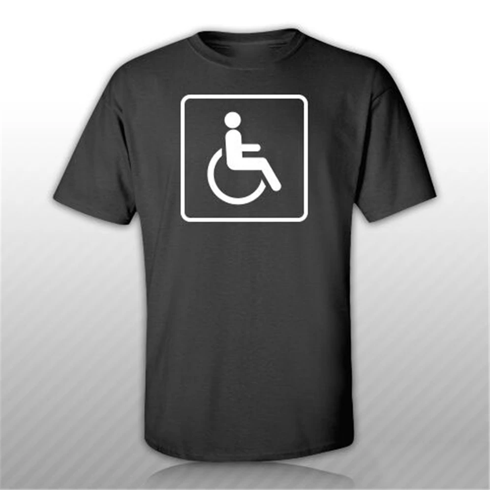 Футболка с надписью Handicap S M L XL 2XL 3XL хлопковая принтом инвалидная коляска 2