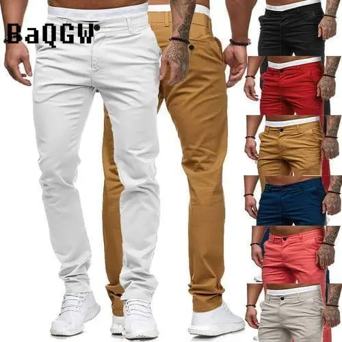 

Брюки мужские Стрейчевые длинные, повседневные однотонные хлопковые прямые штаны с карманами, для работы и офиса, несколько цветов на выбор