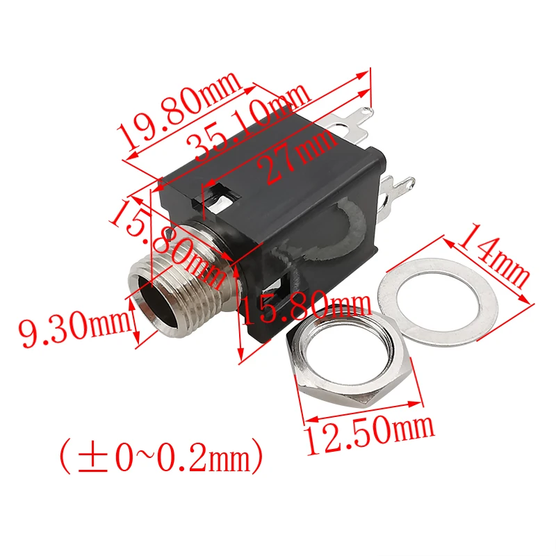 1/2/5 шт. металлические розетки для наушников 6 35 мм
