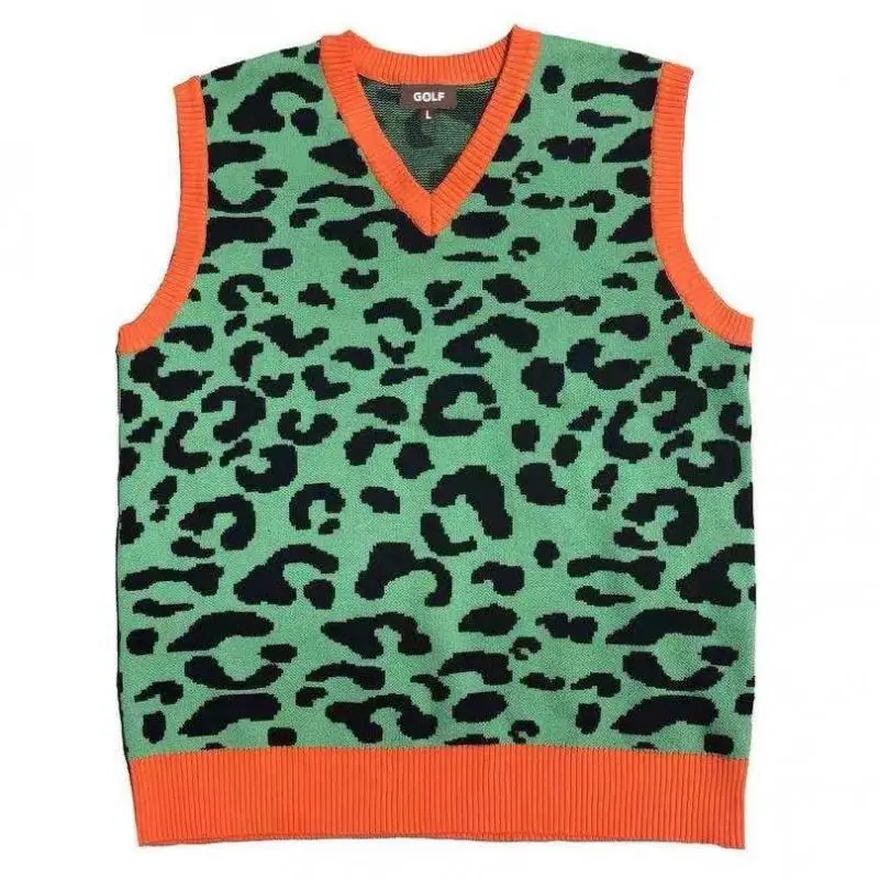 

Leopard Men Sweaters Luxury Golf Flower Camouflage Le Fleur Tyler The Creator Knit Casual Sweaters Vest Sleeveless Drake