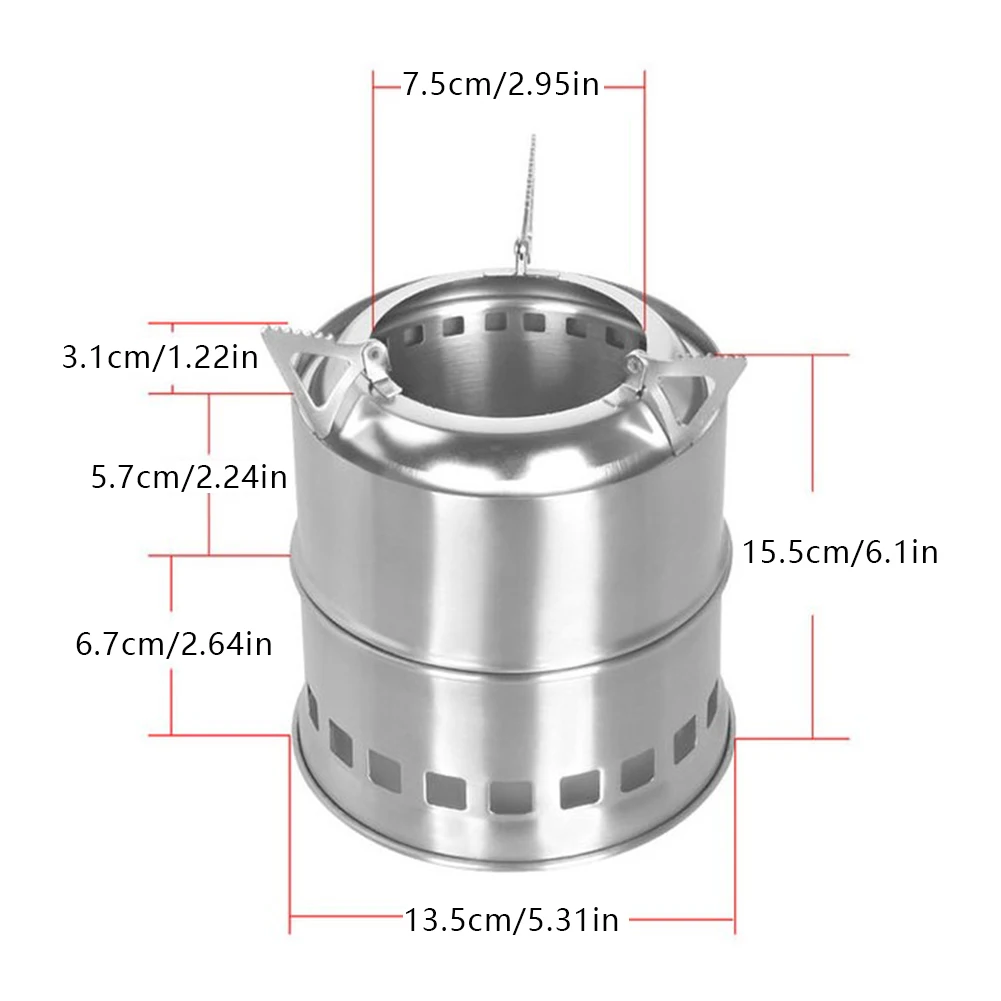 

Portable Stove Lightweight Folding Pocket Stove With Mini Stove For Outdoor Camping Picnic BBQ Hiking Silver Windshield 2021 Hot