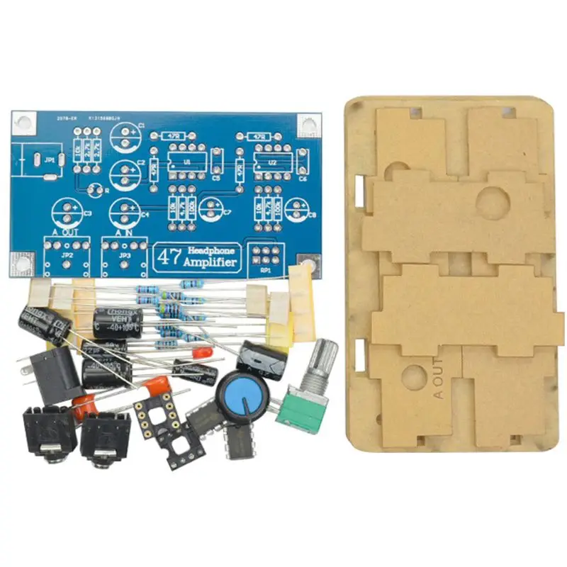 H55F 1 комплект портативная Плата усилителя наушников наборы DIY AMP модуль с чехлом