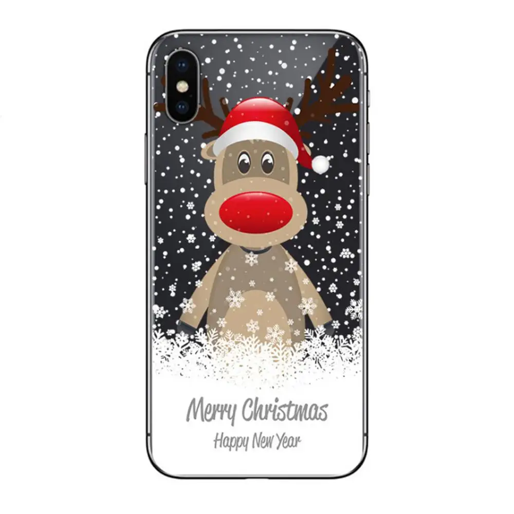Мягкий ТПУ чехол для телефона с Рождеством Санта Клаусом и новым годом iPhone 5 5S SE 6 6S