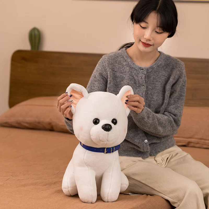 Реалистичные стоячие плюшевые игрушки Сиба-ину реальная жизнь Мягкая Белая