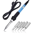 Регулируемый Температура Электрический паяльник для подключения к 220V 60 Вт сварки наладочная станция для пайки Тепло Карандаш советы инструмент для ремонта