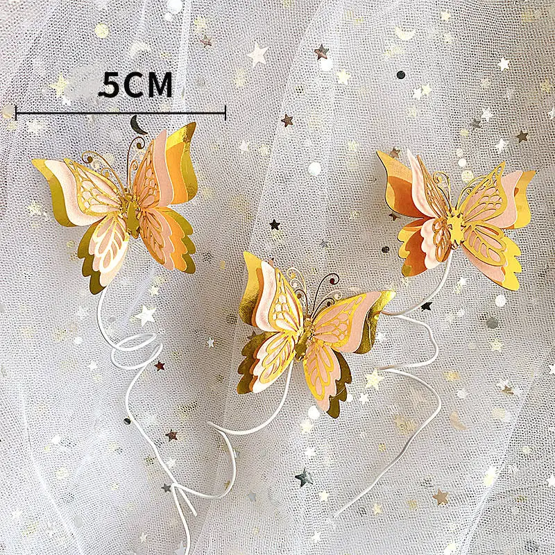 Бабочка пряжа проволока Корона торт Топпер акриловый День рождения Свадебная