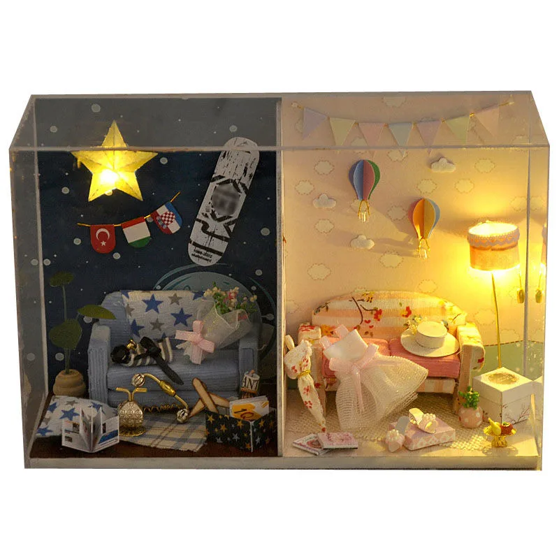 Деревянный Кукольный дом мебель Diy 3D миниатюрный сборный кукольный домик игрушки