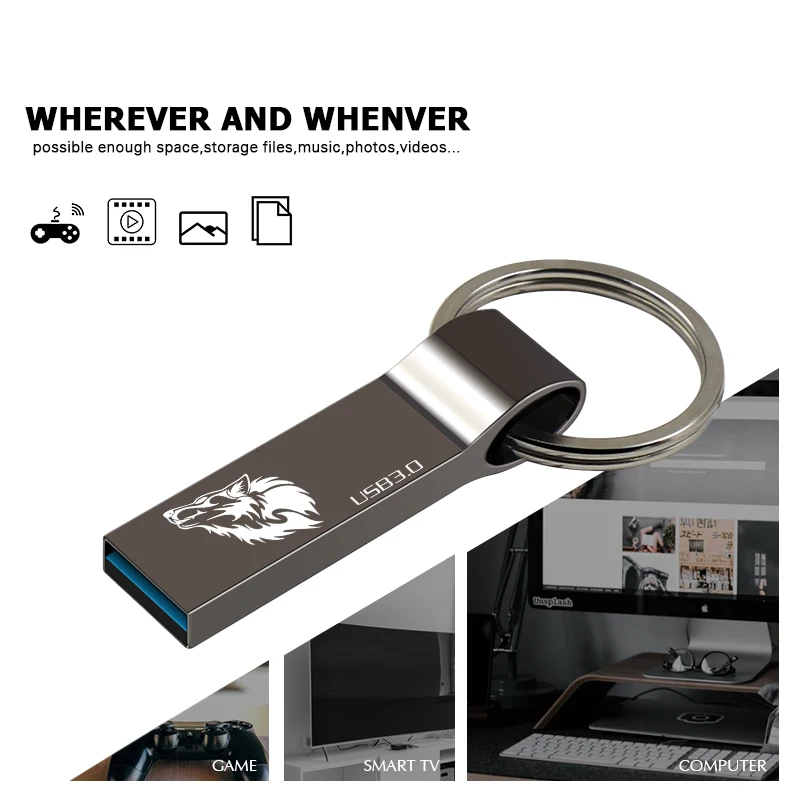 USB 3 0 флэш накопитель 128 Гб 64 usb совместимо с ПК и смартфоном ключ привода кольцо 32