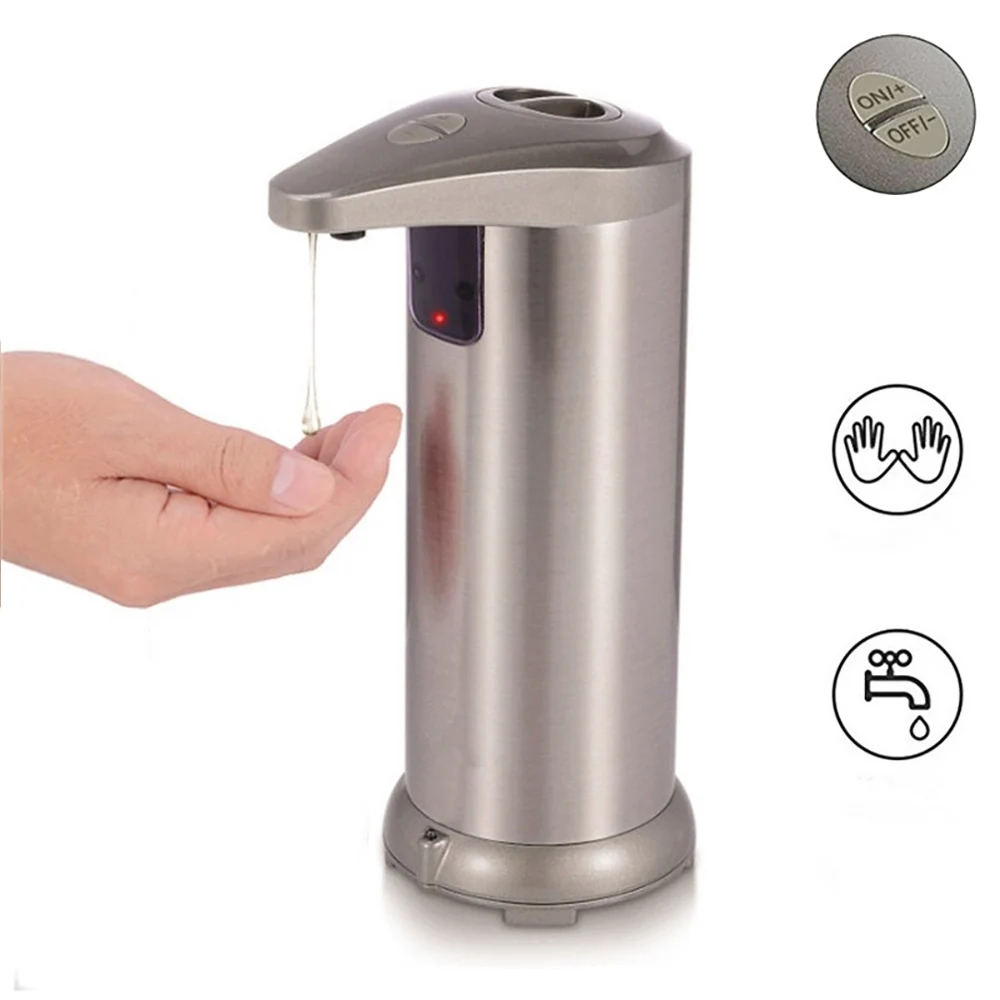 

Automatic Soap Dispenser Pump Infrared Sensing Stainless Steel Liquid Soap Holder Shampoo Dispenser Bathroom Liquid Foam Pump