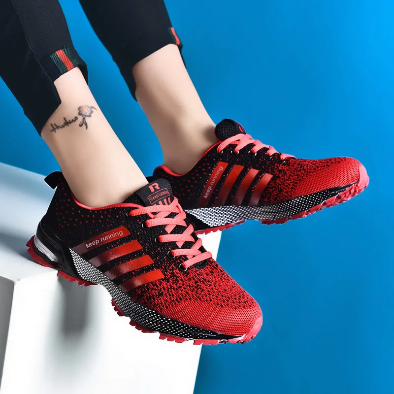 

Big Size Couple Breathable Cheap Running Shoes Men Weaving Outdoor Marathon Sneakers Lightweight Keep Running Men Sport Shoes