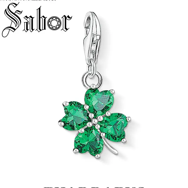 Подвеска с зелеными листьями Cloverleaf для браслета европейские ювелирные изделия