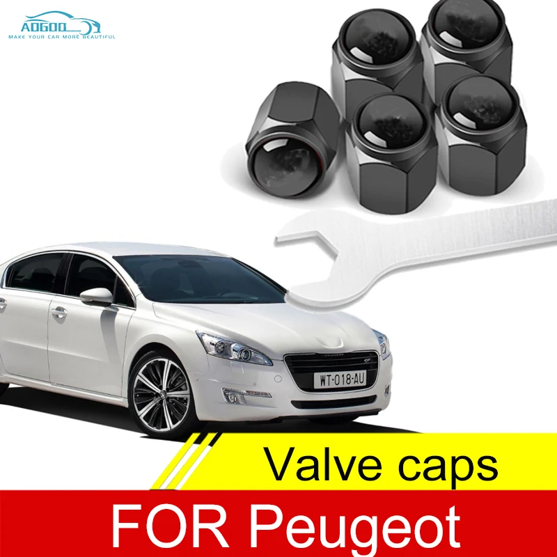 

Car Wheel Tire Air Valve Caps Stem Cover With Brand Logo For Peugeot 206 207 308 408 508 2008 3008 4008 407 607