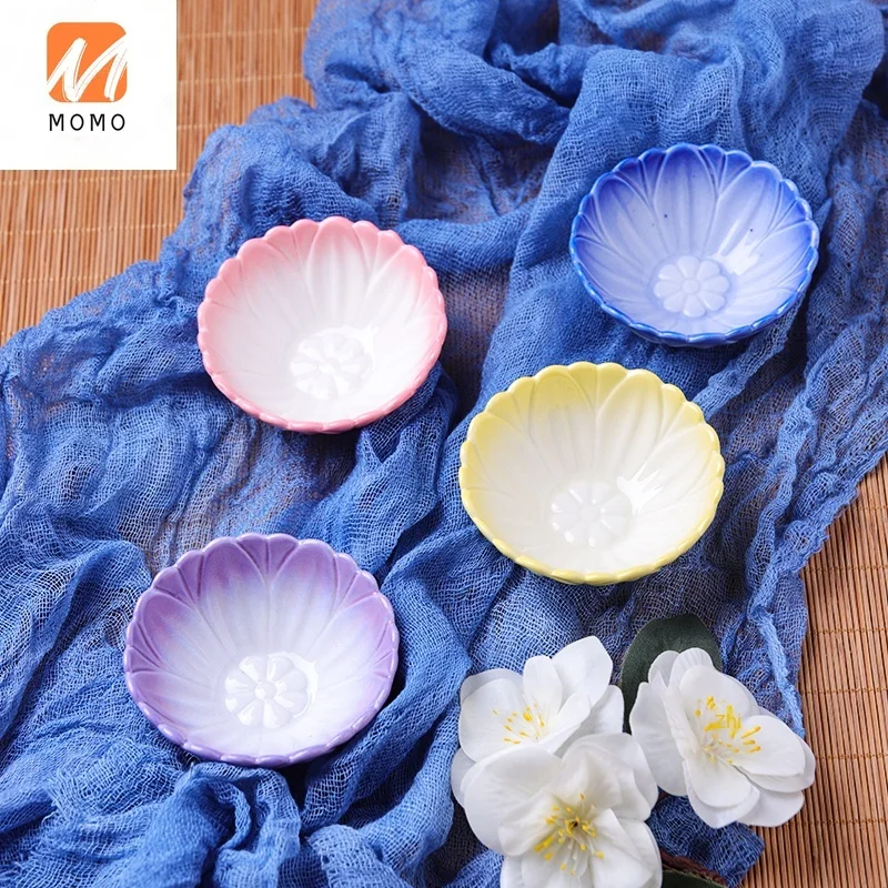 

Japanese Flower Small Condiment Dish Five-Color Chrysanthemum Dish Creative Lace Side Dish Home Seasoning Dish Delicacies Dish