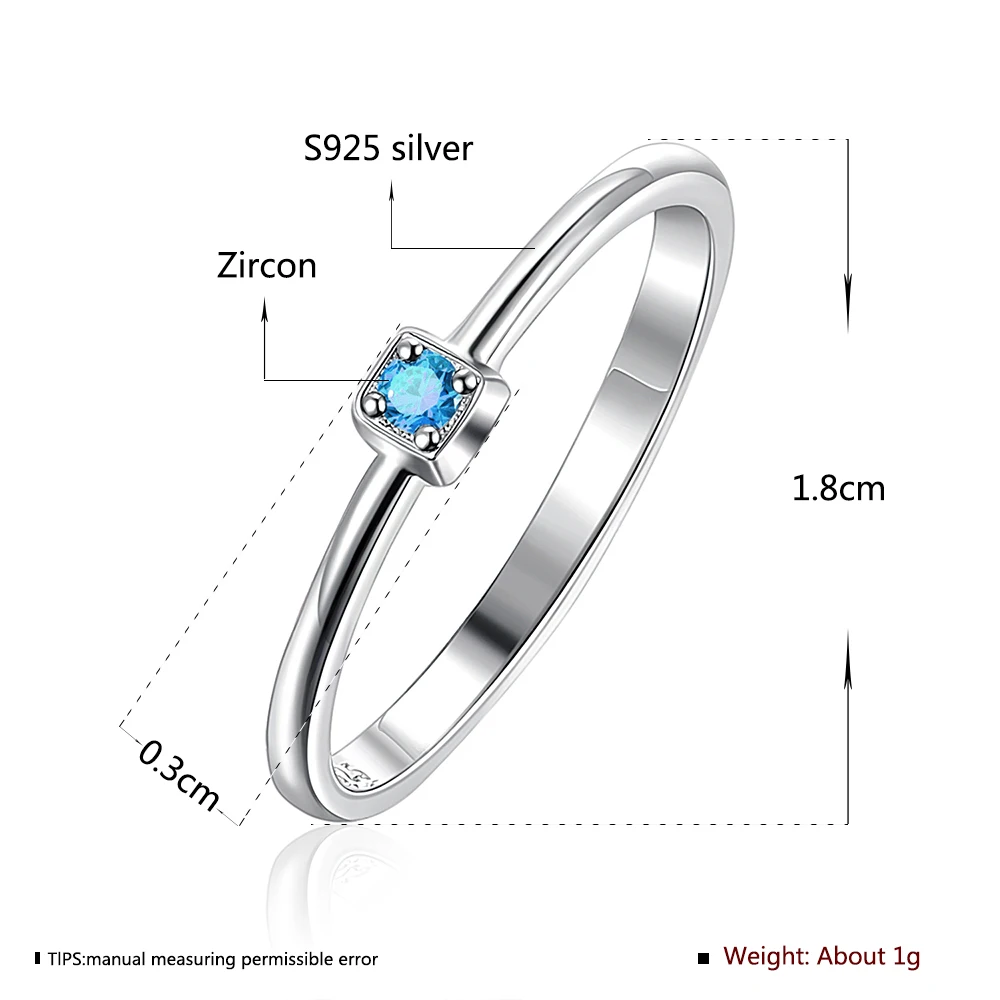 SILVERHOO 925 Серебряное кольцо 5 Цвета обручальные кольца для женщин минималистичные