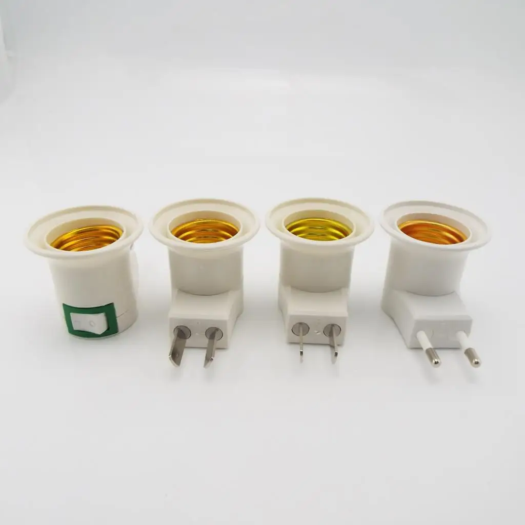 Патрон E27 для светодиодсветильник лампы с евровилкой, адаптер, конвертер ВКЛ/ВЫКЛ для патрона лампы, основа для лампы