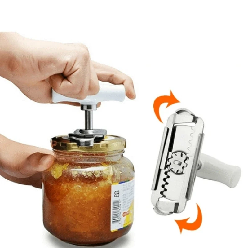 

Adjustable Multi-function Bottle Cap Opener Stainless Steel Lids Off Jar Opener Labor-saving Screw Can Opener for Kitchen Gadget