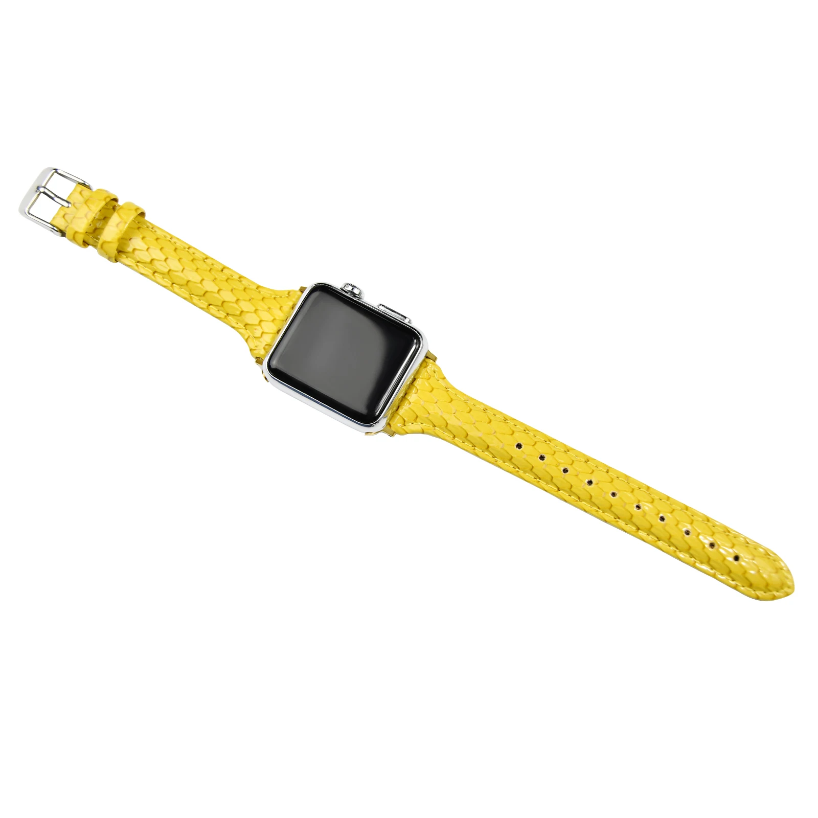 

Ремешок из змеиной кожи для Apple Watch, тонкий классический браслет для iWatch Series 6 5 4 3 2 1, 38 мм 40 мм 42 мм 44 мм