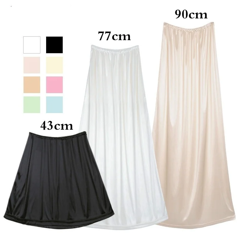 Women Intimates Casual Basic Women Half Slip Underskirt Petticoat Cling Resistant Stretch Cool Comfort Length 6 Colors 906-A208
