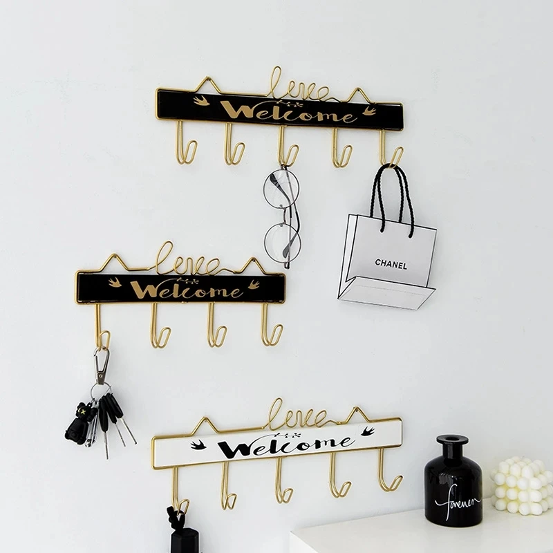 

Железный художественный настенный металлический крючок-держатель с надписью, подвесные крючки для гостиной, аксессуары для украшения дома