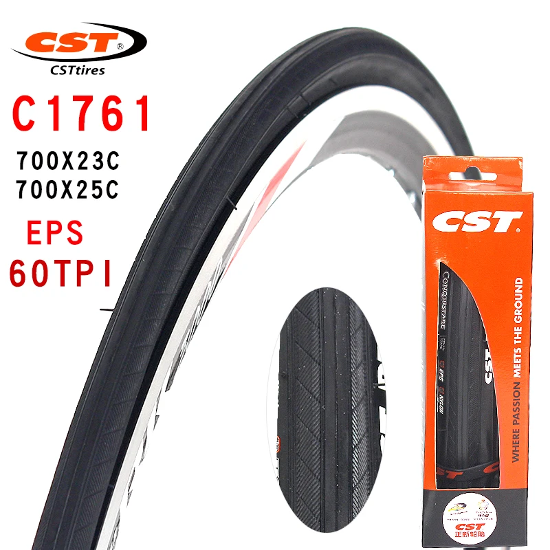 

CST CONQUISTARE road bike tire C1761 bike parts 700C Folding stab proof tyre 700*23C 25C 60TPI wear resistant bicycle tires
