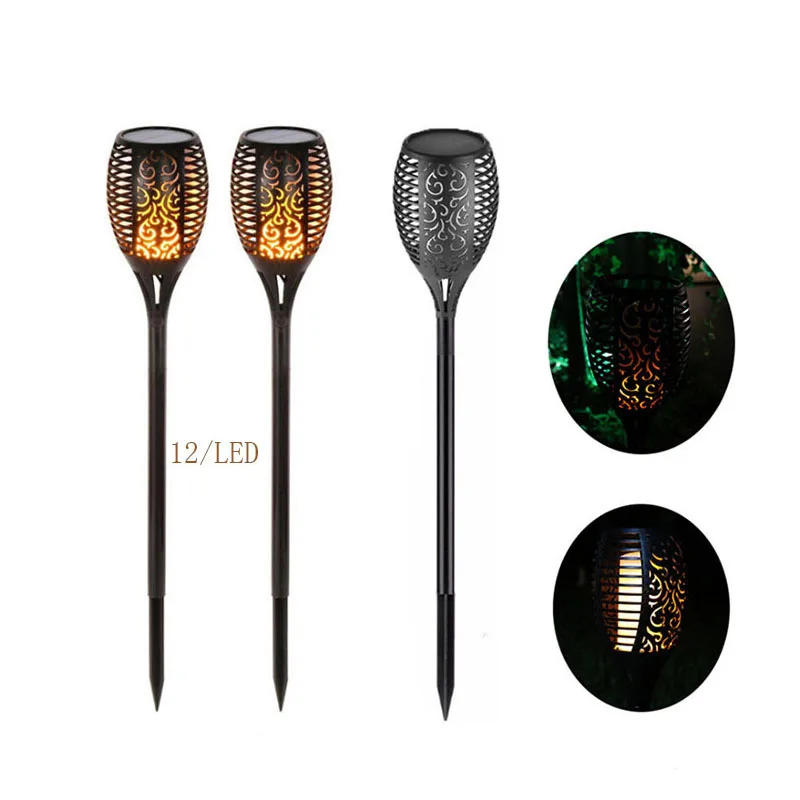 

12 LED Solar Lamp Flickering Waterproof Garden Decoration Landscape Lawn Lamp Path Lighting Torch Outdoor Spotlight