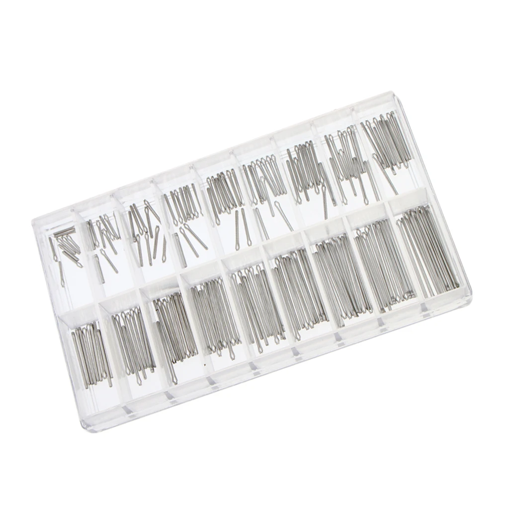 

180Pcs Watch Strap Bracelet Band Split Cotter Pins Bars Links Sizes 8-26mm