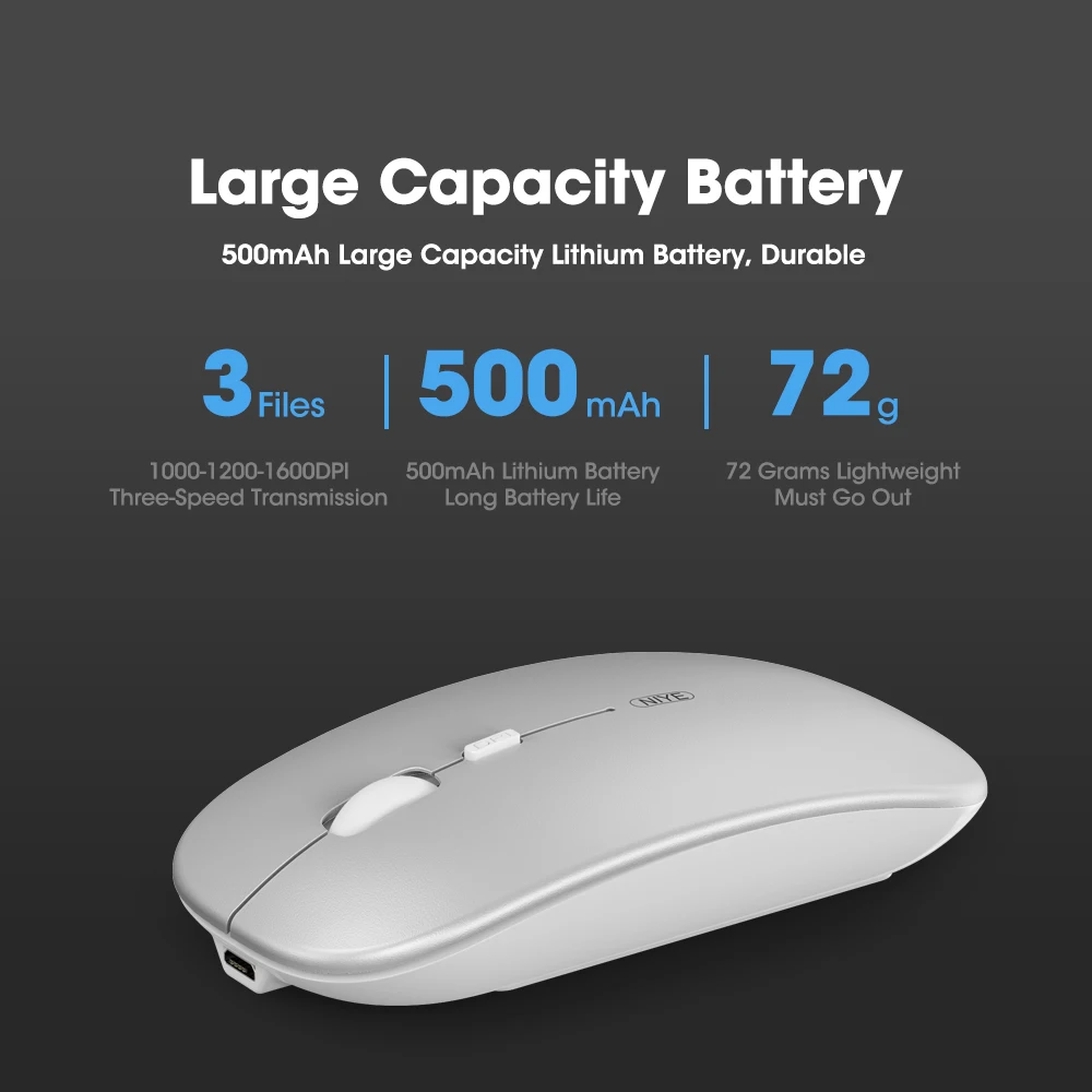 

Wireless Mouse Computer Bluetooth Mouse Silent PC Mause Rechargeable Ergonomic Mouse 2.4Ghz USB Optical Mice For Laptop PC