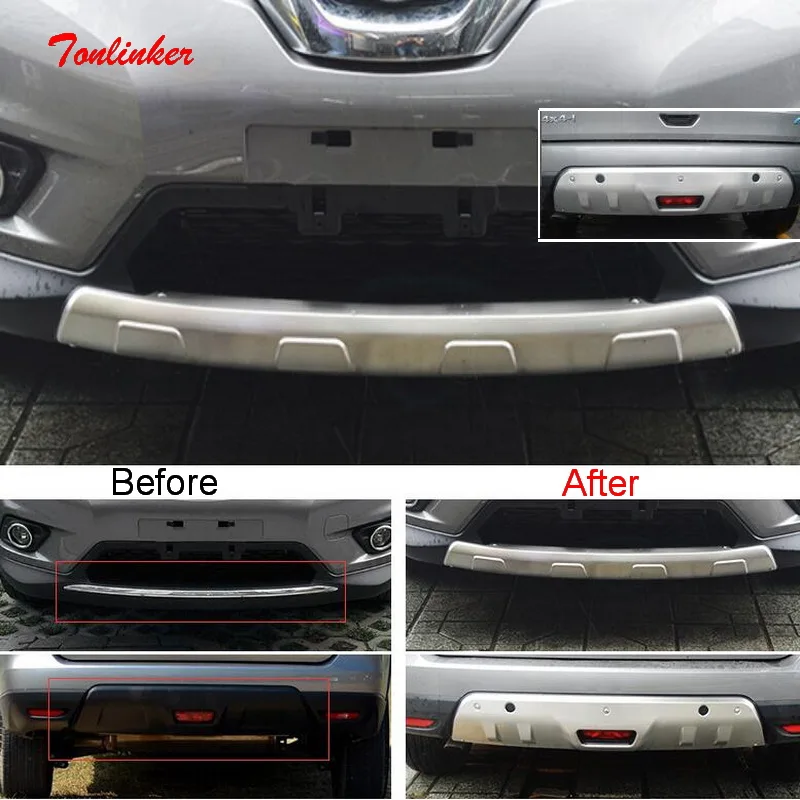 Tonlinker FrontRear защита Бампера Чехол наклейки для 2014 19 Nissan X Trail Стайлинг автомобиля 2