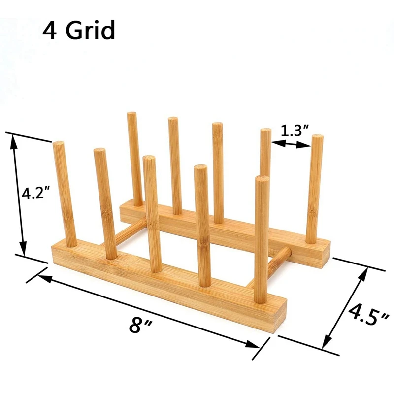 

Household Kitchen Natural Bamboo Drain Dish Rack, Multifunctional Cup and Book Storage Rack(L+M)