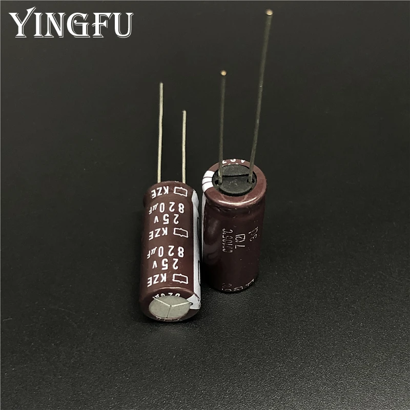 

10pcs/100pcs 820uF 25V NCC KZE Series 10x25mm Low ESR / Impedance 25V820uF Aluminum Electrolytic Capacitor