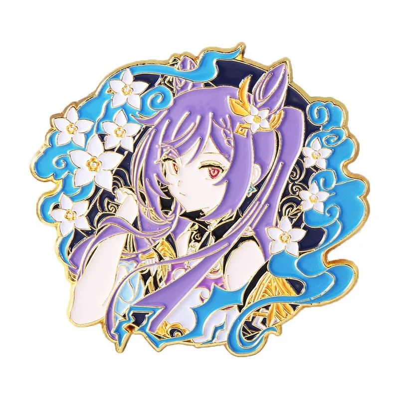 

Оптовая продажа, 5 шт., ударные булавки Genshin для женщин и мужчин, аксессуары для одежды, подарки для косплея, булавки для китайских игр Ganyu Xiao