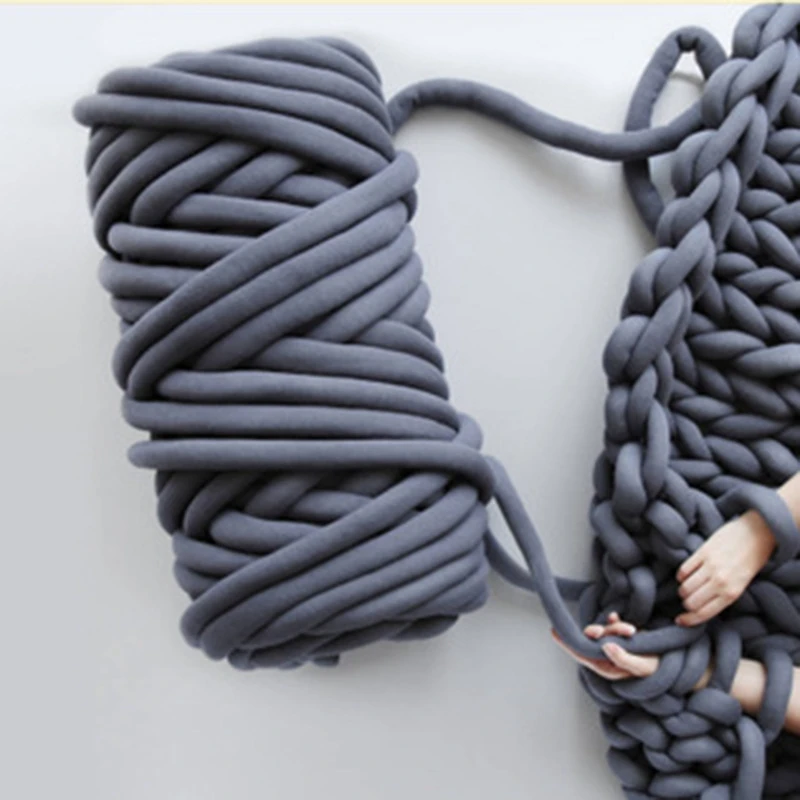 

500G/Ball Super Thick Natural Chunky Yarn DIY Bulky Arm Roving Knit Blanket Hand Knitting Spin Yarn Blanket