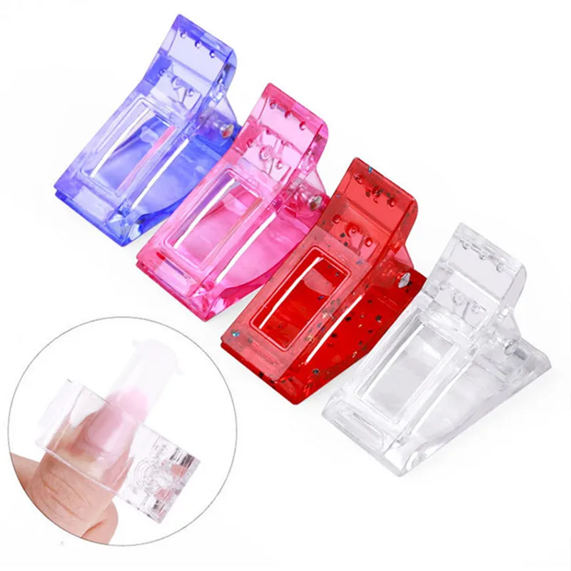 5Pcs Poly Nail Gel Quick Building Tips Clip Finger Extension UV LED Plastic Builder Nail Gel Tool Kits for Nails