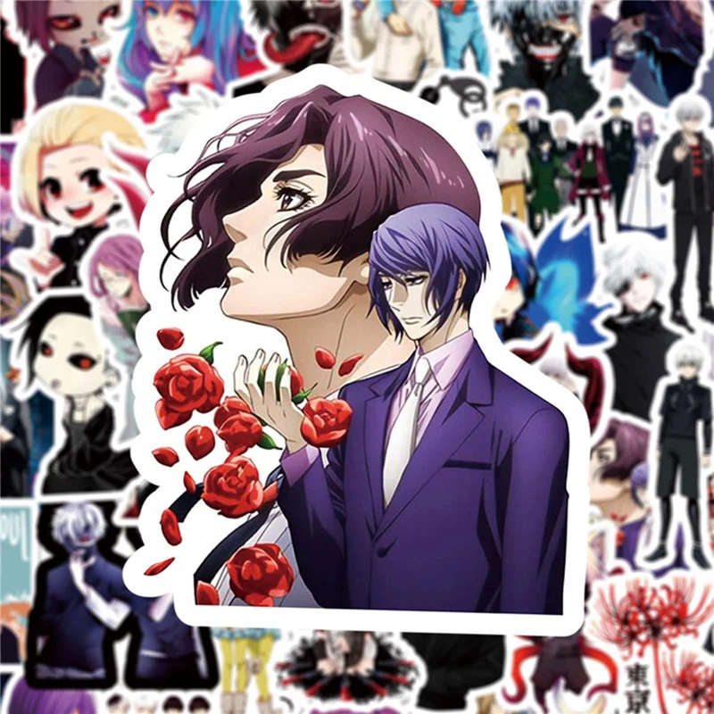 

50 Tokyo Ghoul Graffiti Stickers Luggage Graffiti Laptop Skateboard Bike Decal Stickers Children's Gifts