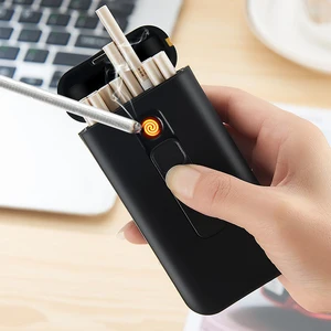 Чехол для прикуривателя USB Электронная Зажигалка сигарета с зарядкой от USB Зажигалка перезаряжаемая Зажигалка 20 шт. держатель для сигарет