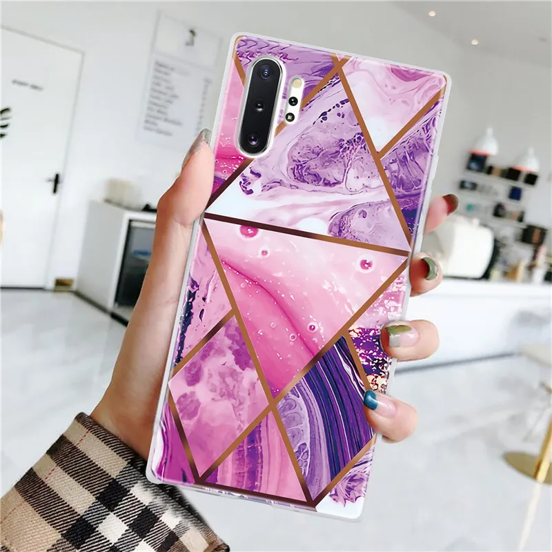 Покрытие с геометрическим рисунком Мрамор чехол для samsung Galaxy Note 10 плюс S8 S9 S10 S10E J4 J6 A6 A7 A8 A5 J3 J5 J7 Мягкий ТПУ чехол с мультипликационным рисунком